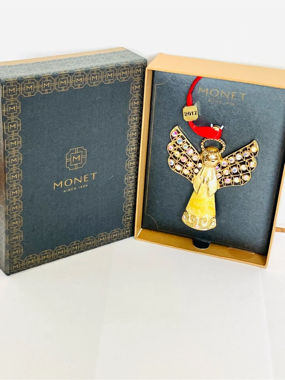 Monet 2017 Jeweled Holiday Christmas Angel Ornament